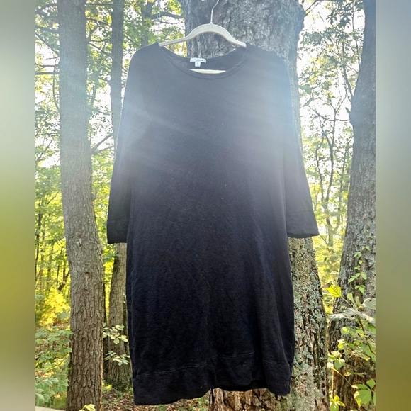 James Perse Dresses & Skirts - James Perse Cotton Sweatshirt Dress Vintage Y2k Size Large Or XL Black